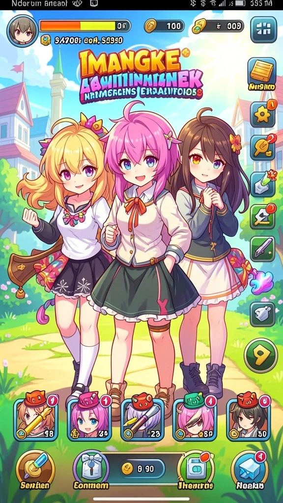 Screenshot level yang penuh warna dan menantang.