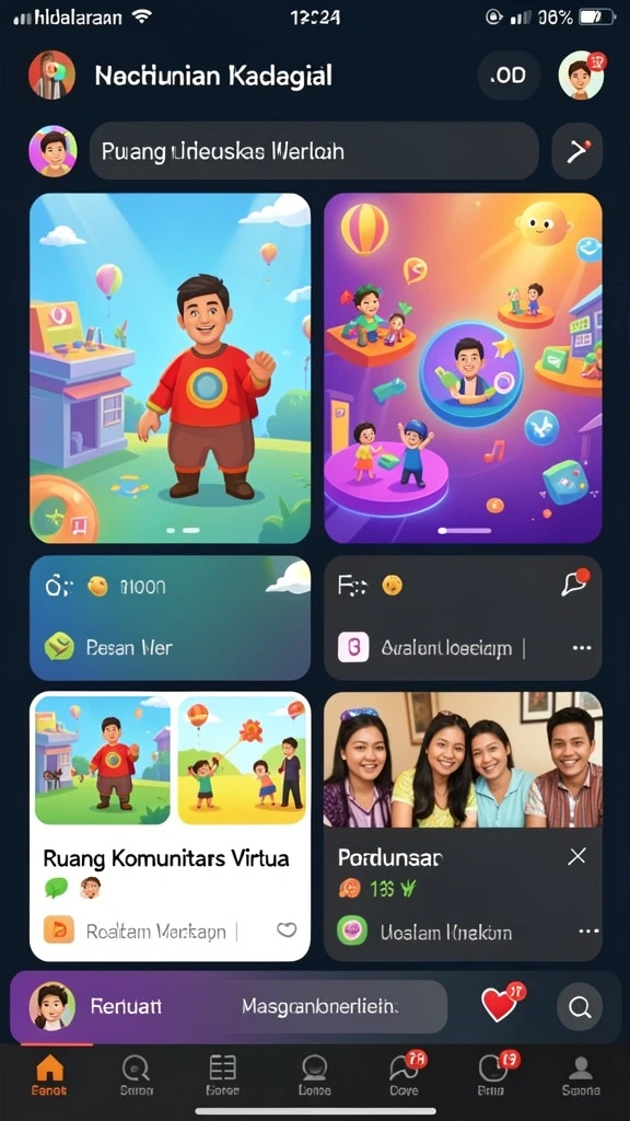 Tampilan awal aplikasi yang menarik dan penuh warna.