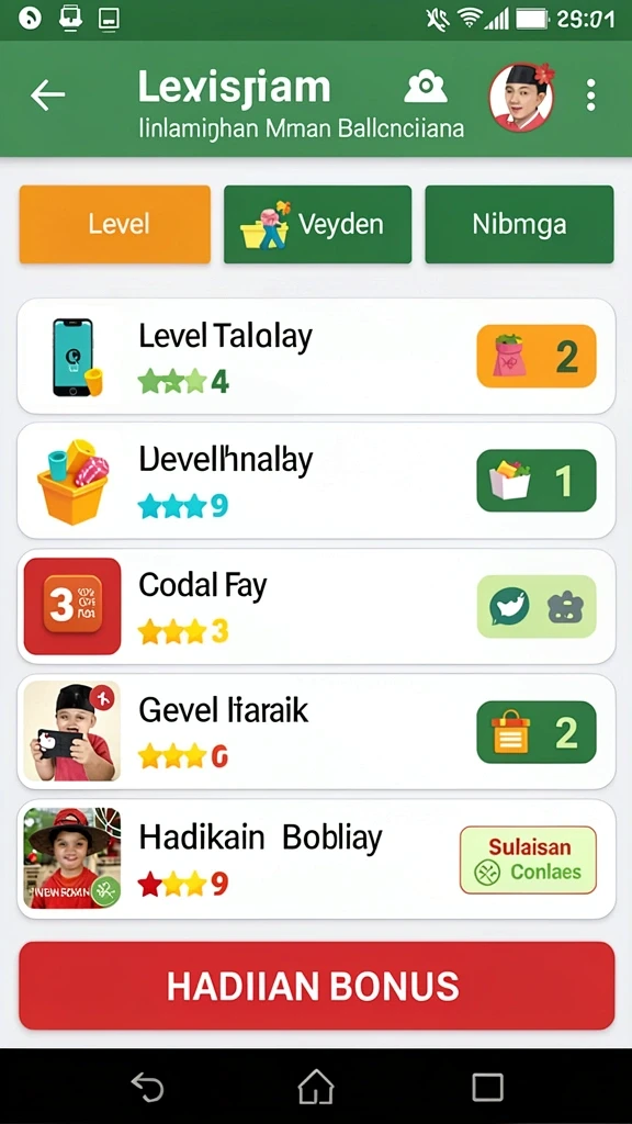 Tampilan antarmuka permainan yang menarik.