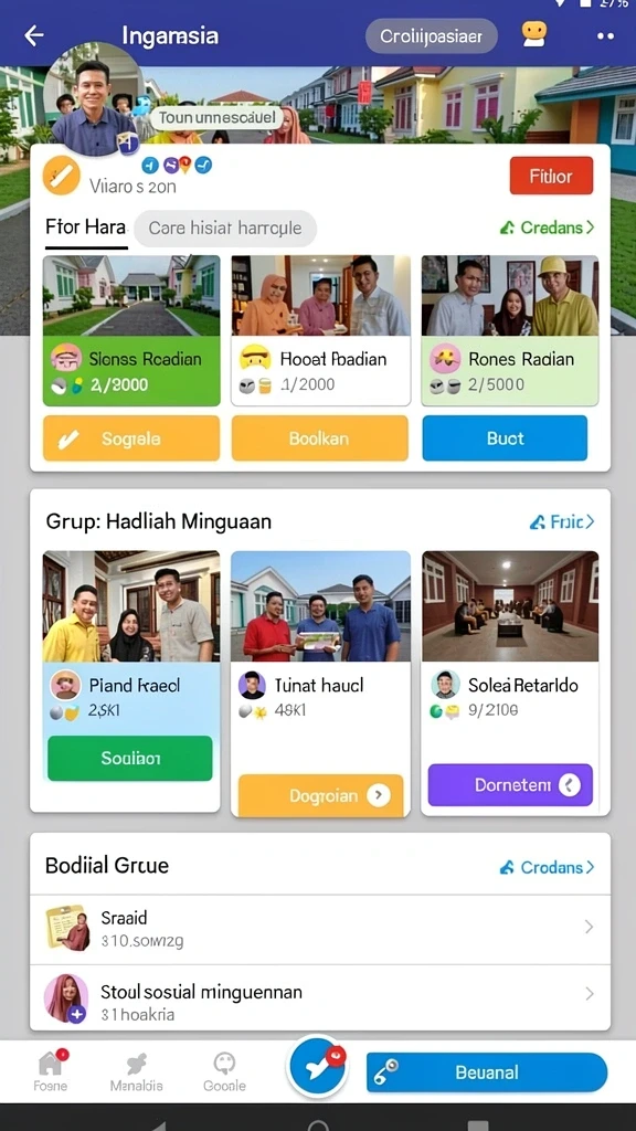 Fitur sosial yang memungkinkan interaksi dengan teman-teman.