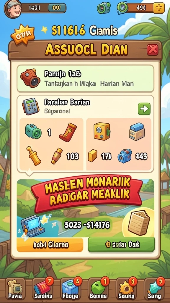 Menu bonus dengan penawaran istimewa bagi pengguna.