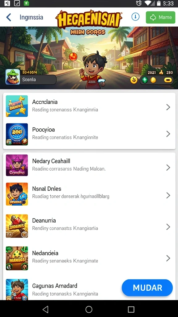Screenshot 3: Berbagai tema permainan yang tersedia.